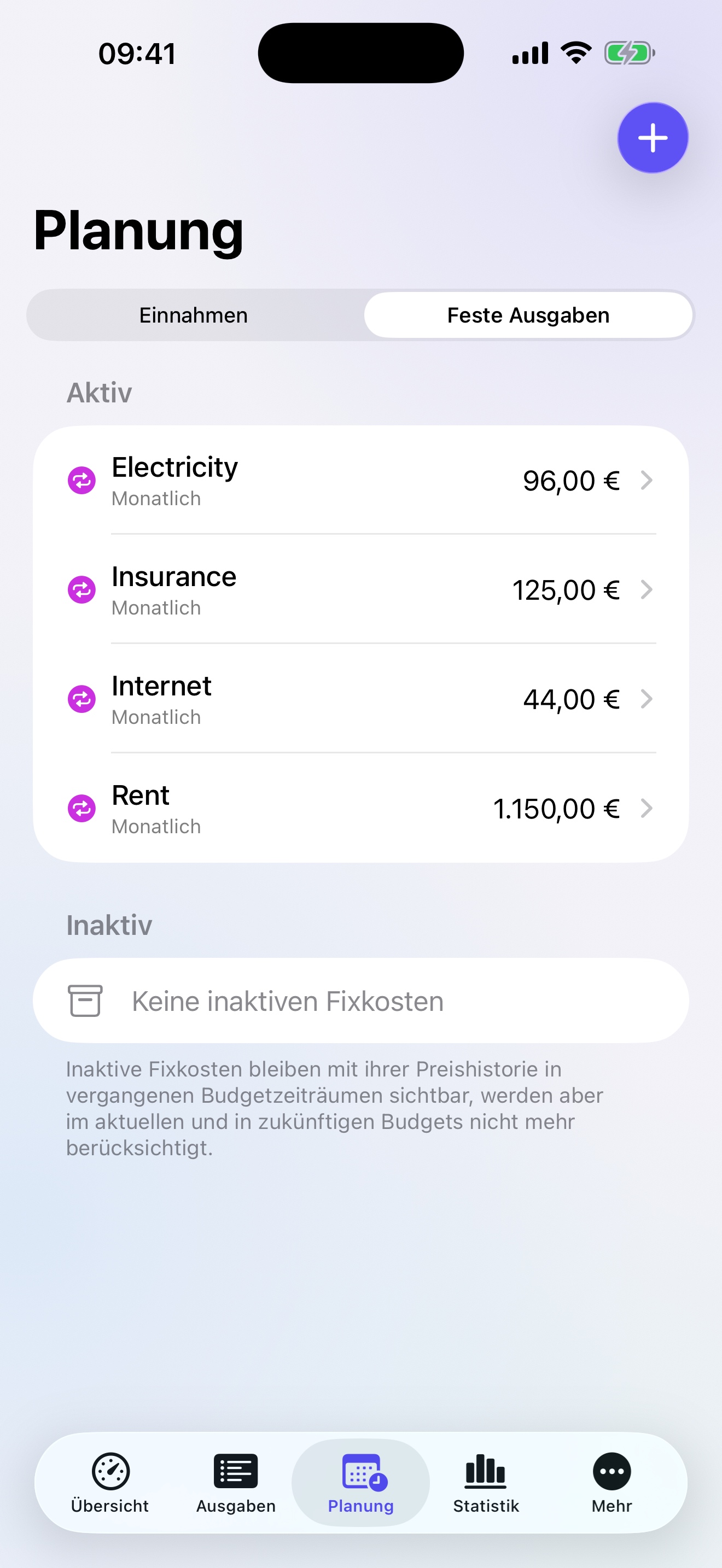 Authentische DailyLimit Planung mit aktiven Fixkosten
